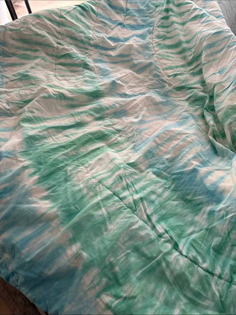 🍓POTTERY BARN TEEN blue green tye-dye Twin comforter
